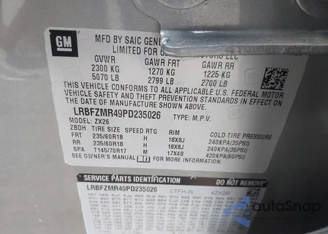 2023 Buick Envision Preferred Awd z USA, uszkodzony, nr VIN LRBFZMR49PD235026